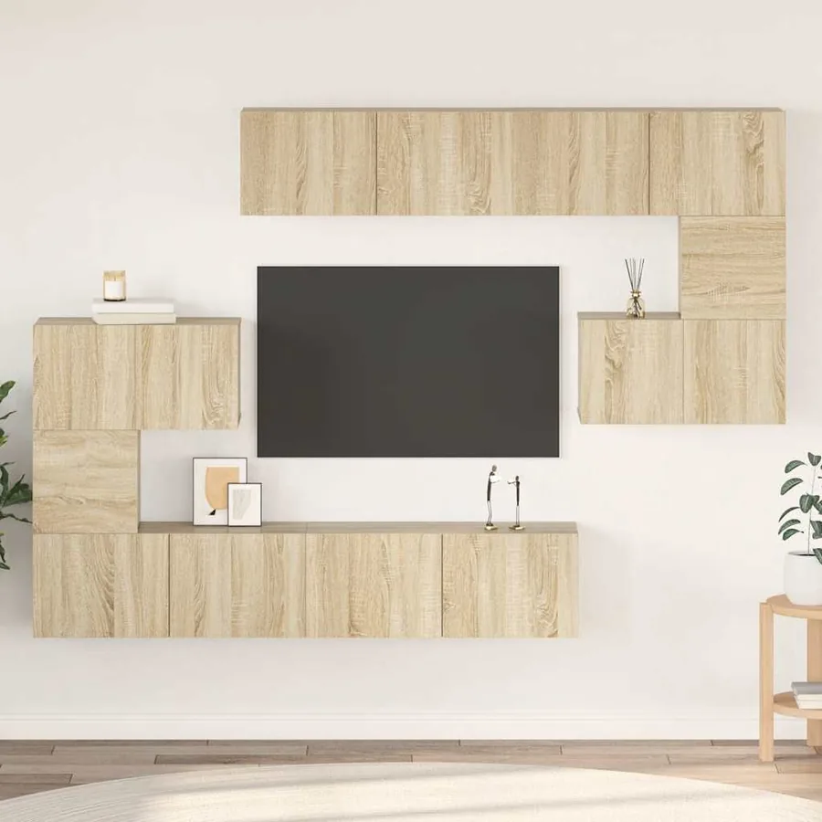 Ensemble de meubles TV 8 pcs Chêne sonoma Bois d'ingénierie
