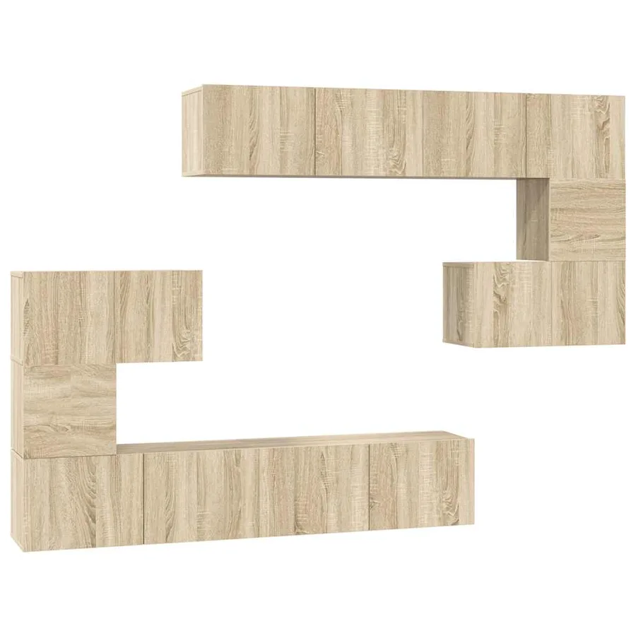 Ensemble de meubles TV 8 pcs Chêne sonoma Bois d'ingénierie - 2