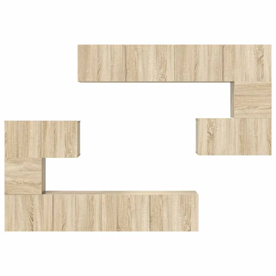 Ensemble de meubles TV 8 pcs Chêne sonoma Bois d'ingénierie - 7