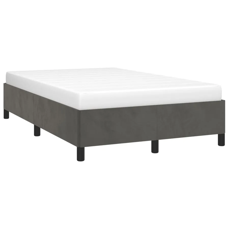 Cadre de lit sans matelas gris foncé 120x200 cm velours - 3