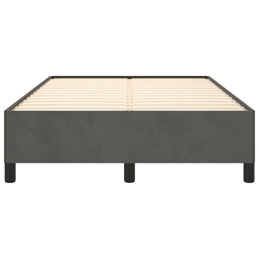 Cadre de lit sans matelas gris foncé 120x200 cm velours - 5