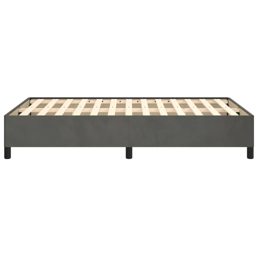 Cadre de lit sans matelas gris foncé 120x200 cm velours - 6