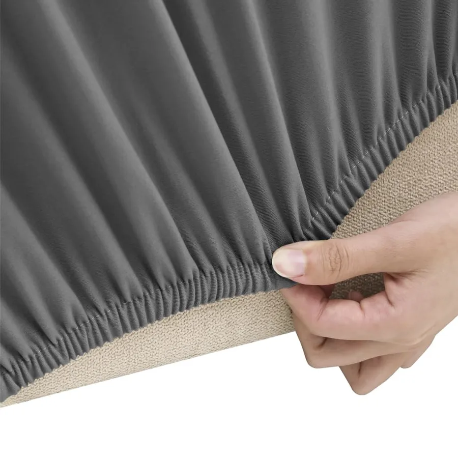 Housse extensible canapé 4places Anthracite Jersey de polyester - 3