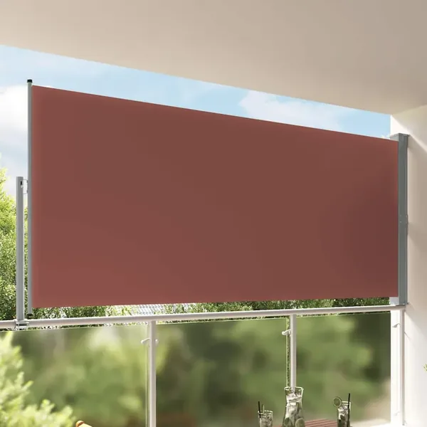 Auvent latéral rétractable de patio 160x300 cm Marron