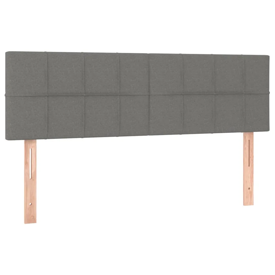 Sommier à lattes de lit et matelas et LED Gris foncé 140x190 cm - 7