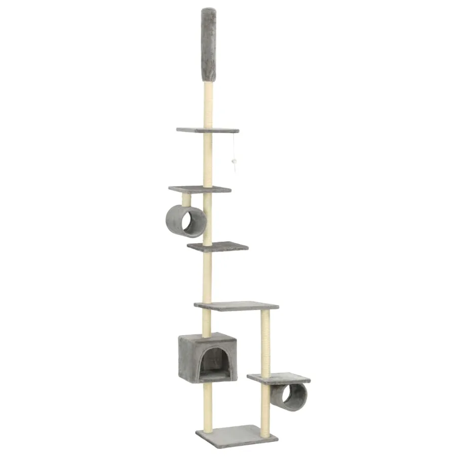 Arbre à chat avec griffoirs en sisal 260 cm Gris - 2