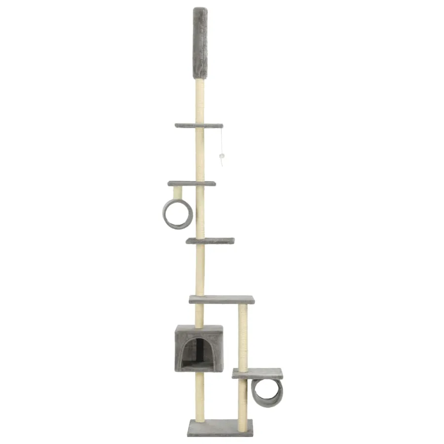 Arbre à chat avec griffoirs en sisal 260 cm Gris - 3