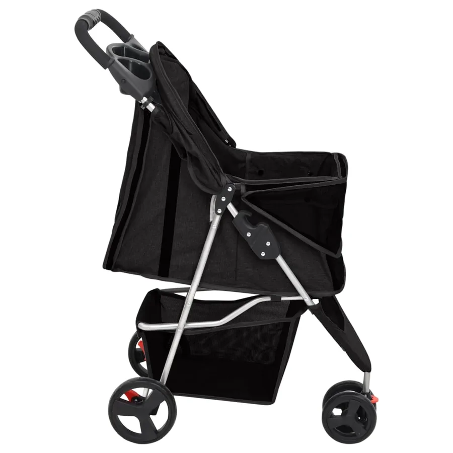 Poussette pour chien pliante Noir 80x46x98 cm Tissu Oxford - 5