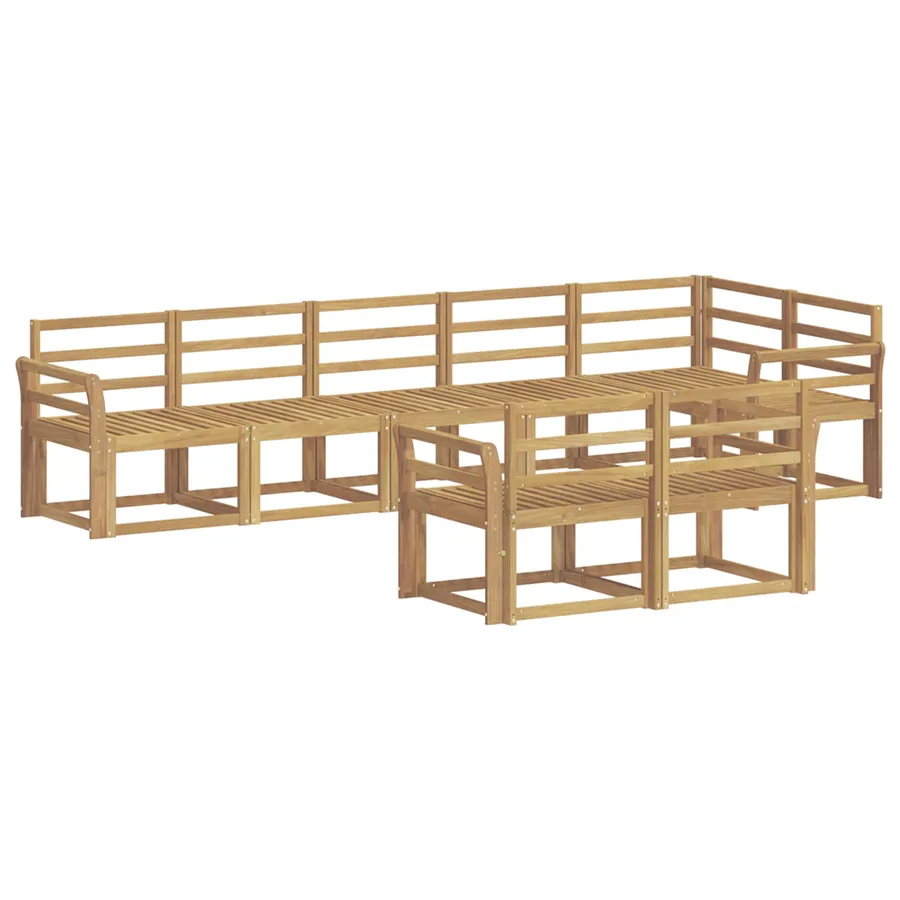 Ensemble de canapés d'extérieur 8 pcs Blanc - 2