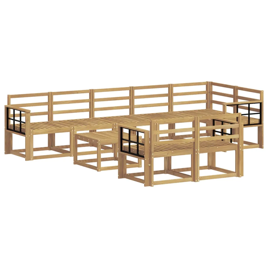 Ensemble de canapés d'extérieur 9 pcs Blanc - 2