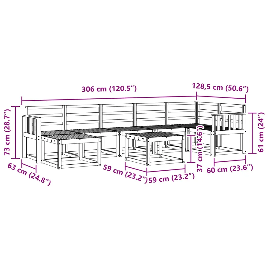 Ensemble de canapés d'extérieur 8 pcs Blanc - 10