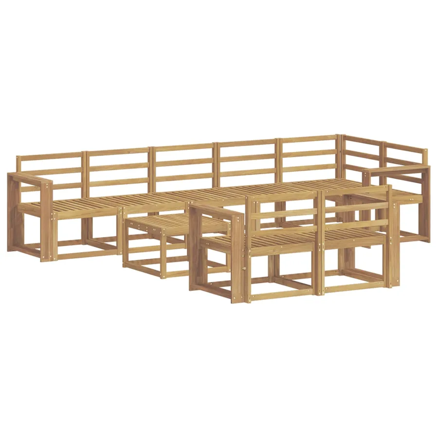 Ensemble de canapés d'extérieur 9 pcs Blanc - 2