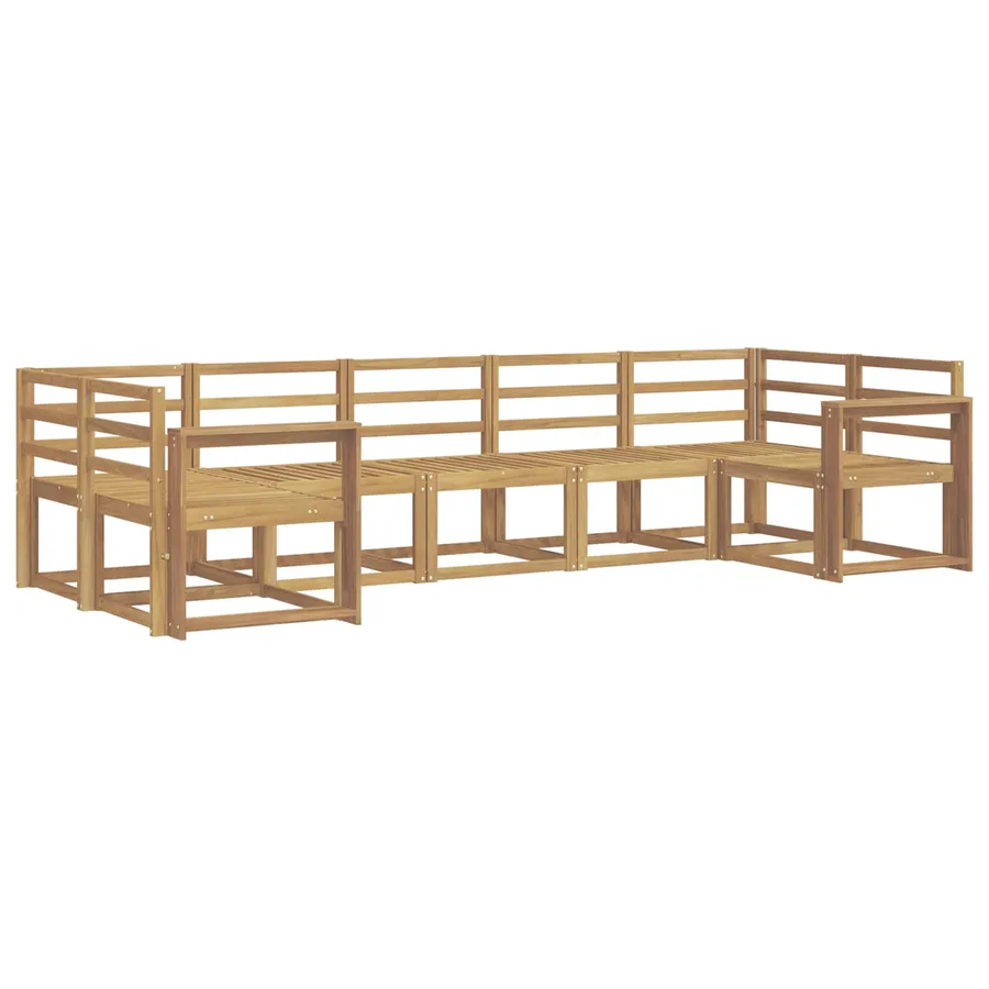 Ensemble de canapés d'extérieur 7 pc Blanc Bois d'Acacia Massif - 2