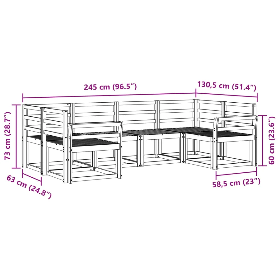 Ensemble de canapés d'extérieur 6 pcs Blanc - 6