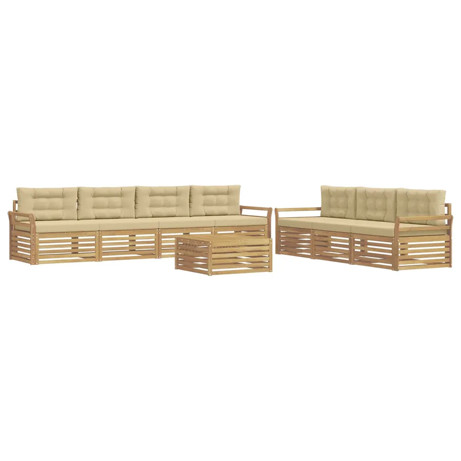 Ensemble de canapés d'extérieur 8 pc Blanc et Beige - 2