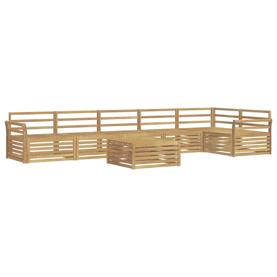 Ensemble de canapés d'extérieur 7 pc Blanc Bois d'Acacia Massif - 2