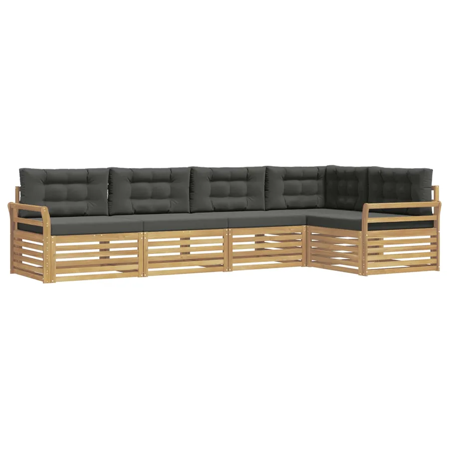 Ensemble de canapés d'extérieur 5 pc Blanc et anthracite - 2