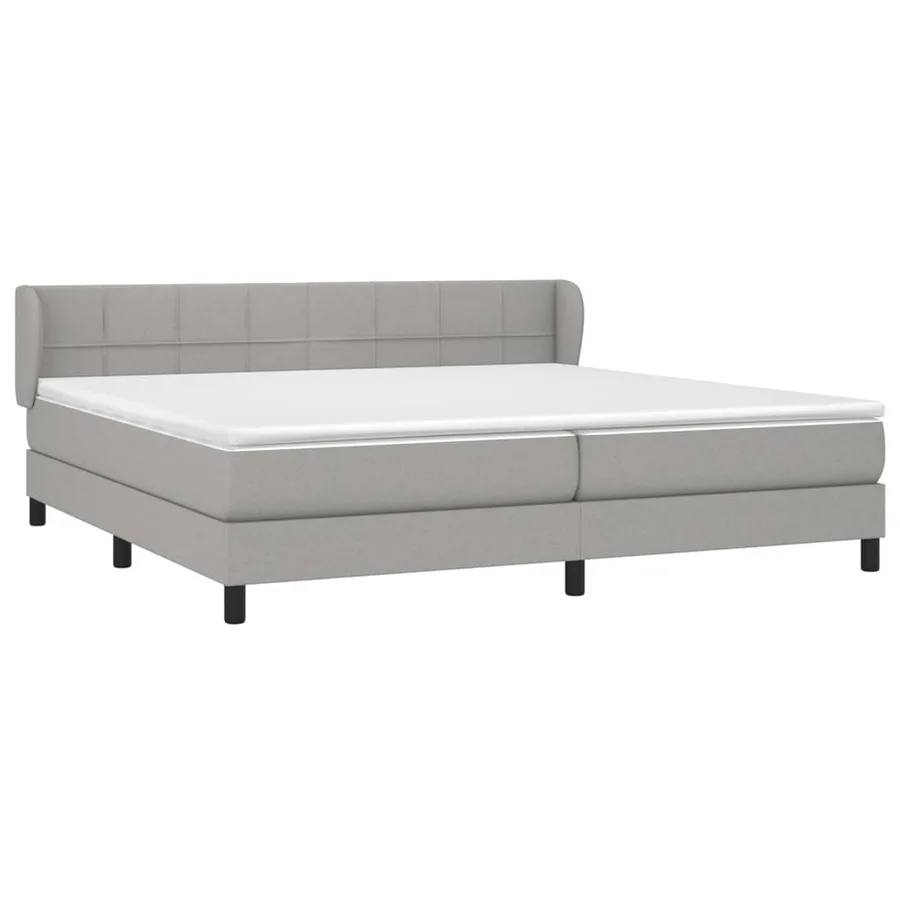 Sommier à lattes de lit avec matelas Gris clair 200x200cm Tissu - 3