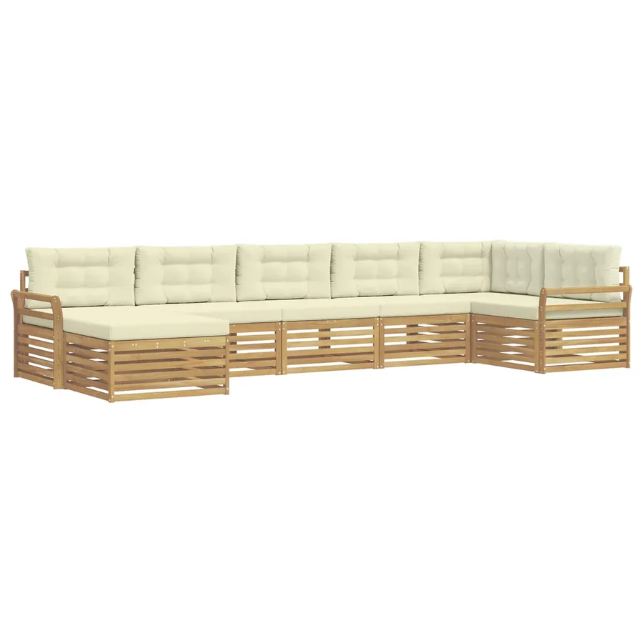 Ensemble de canapés d'extérieur 7 pc Blanc et crème - 2