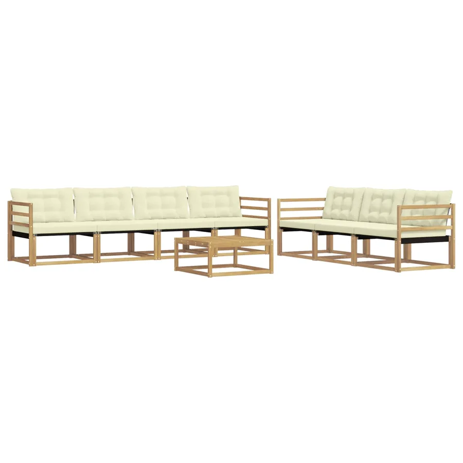 Ensemble de canapés d'extérieur 8 pcs Blanc et crème - 2