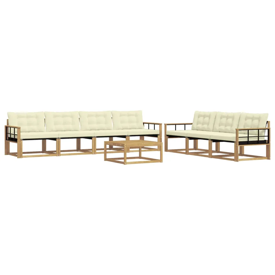 Ensemble de canapés d'extérieur 8 pcs Blanc et crème - 2