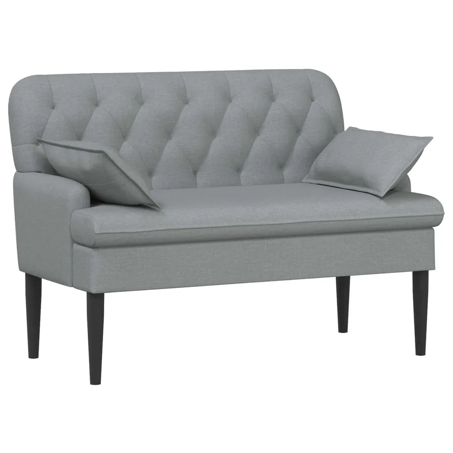 Canapé love seat avec capitonnage en boutons Gris clair Tissu - 2