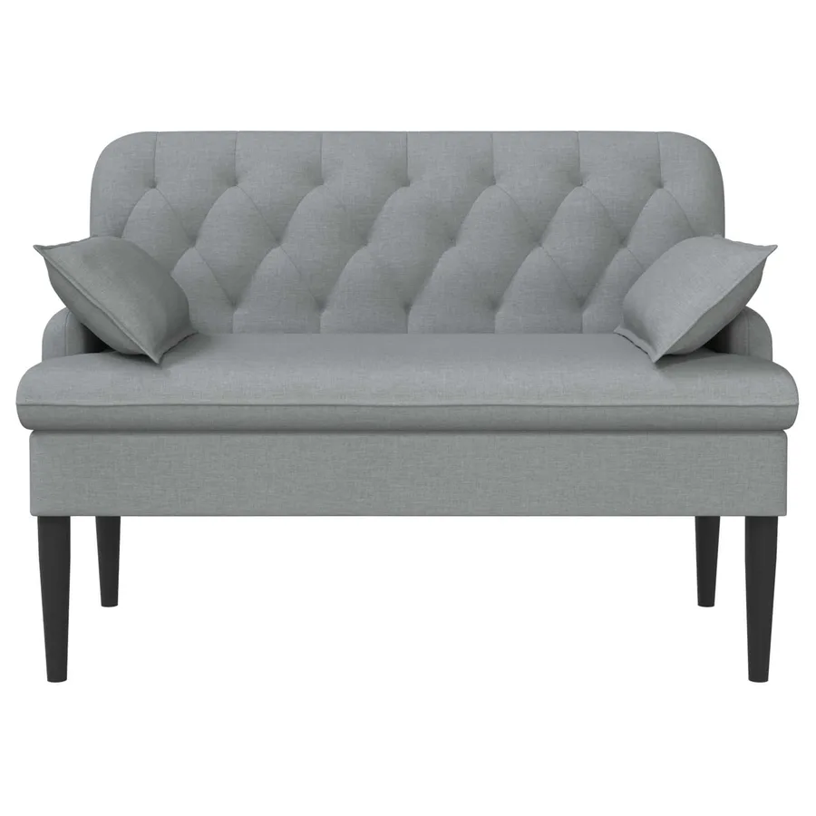 Canapé love seat avec capitonnage en boutons Gris clair Tissu - 3