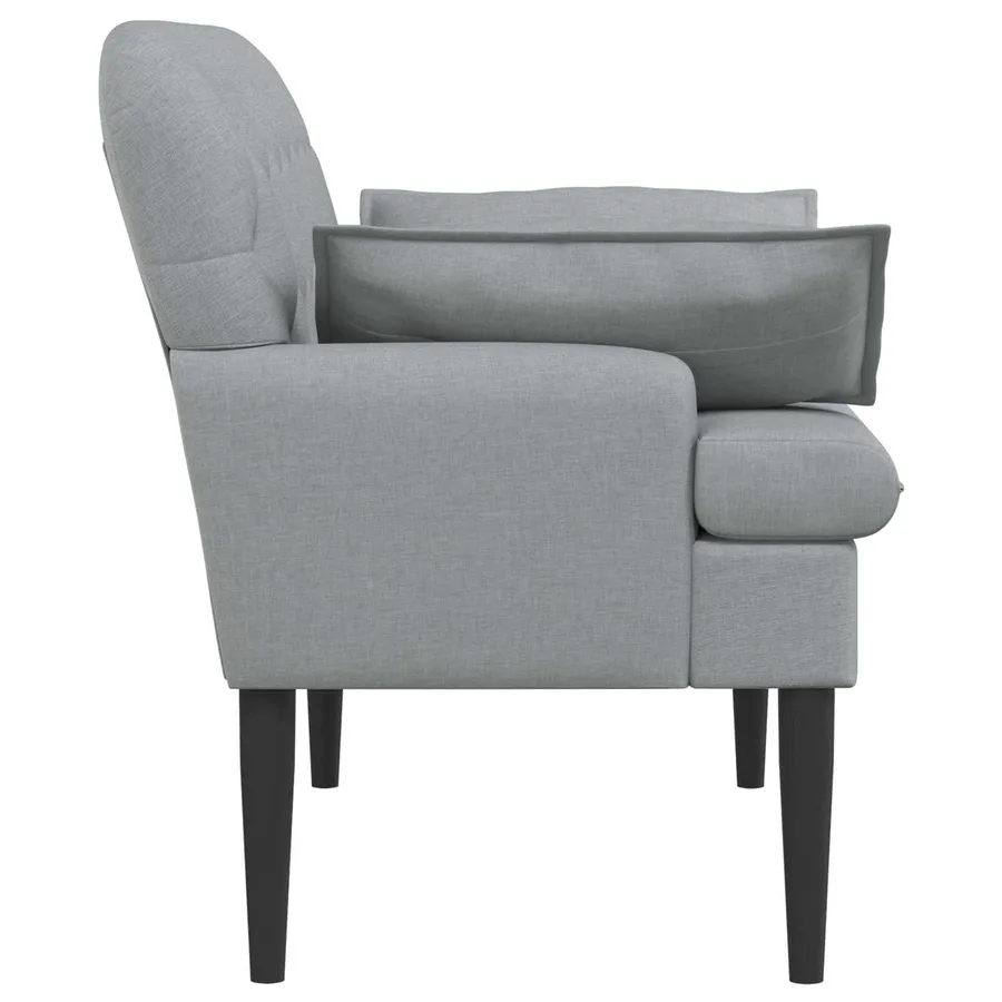 Canapé love seat avec capitonnage en boutons Gris clair Tissu - 4