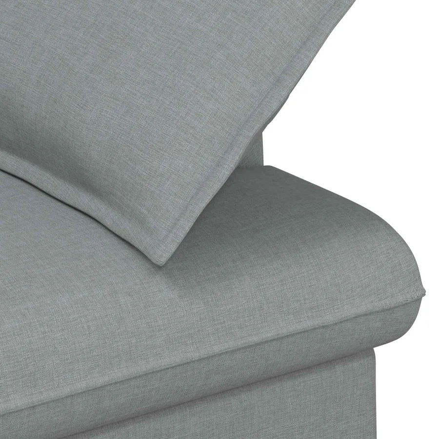 Canapé love seat avec capitonnage en boutons Gris clair Tissu - 6
