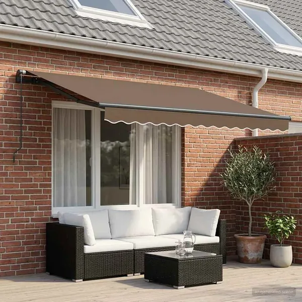 Auvent Rétractable Taupe 3 x 2 m tissu