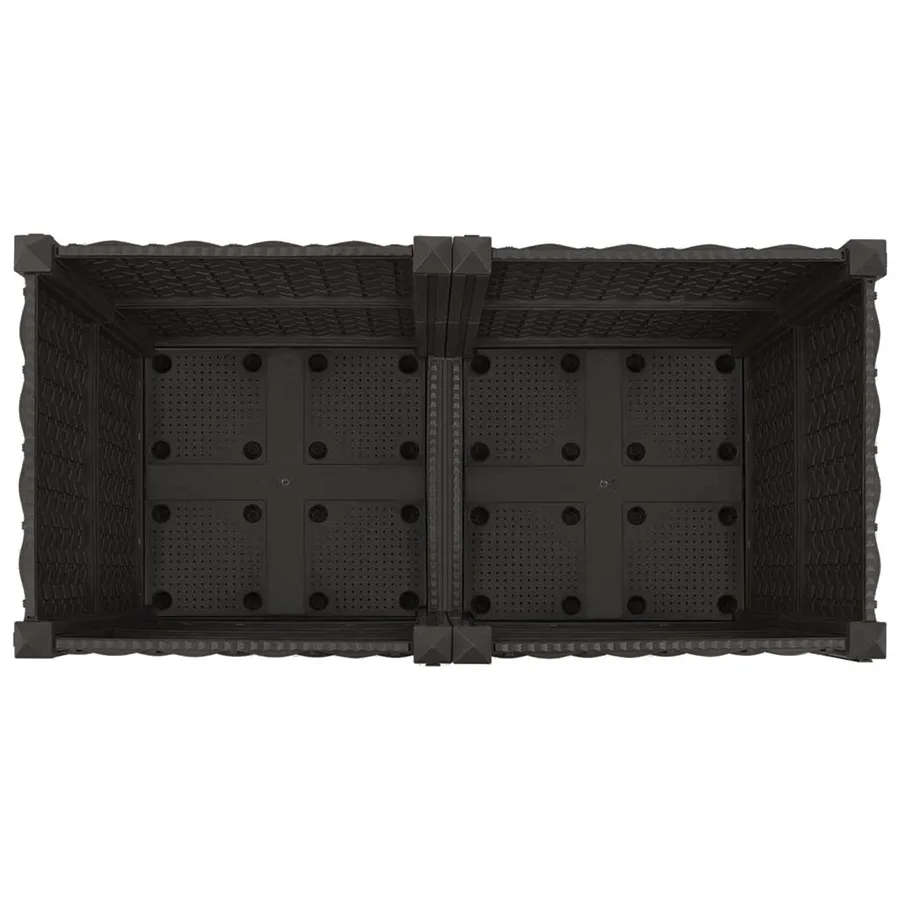 Jardinière avec Roues Noir 80 x 40 x 44 cm PP - 5