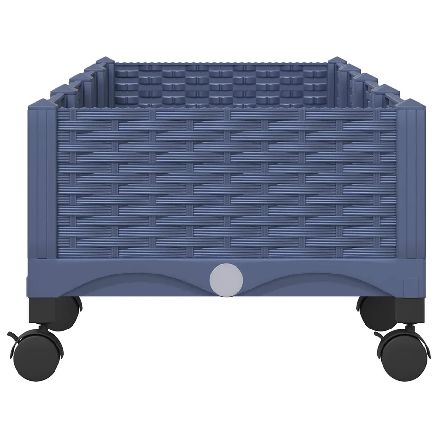 Jardinière avec Roues Gris Bleu 160 x 40 x 33 cm PP - 4