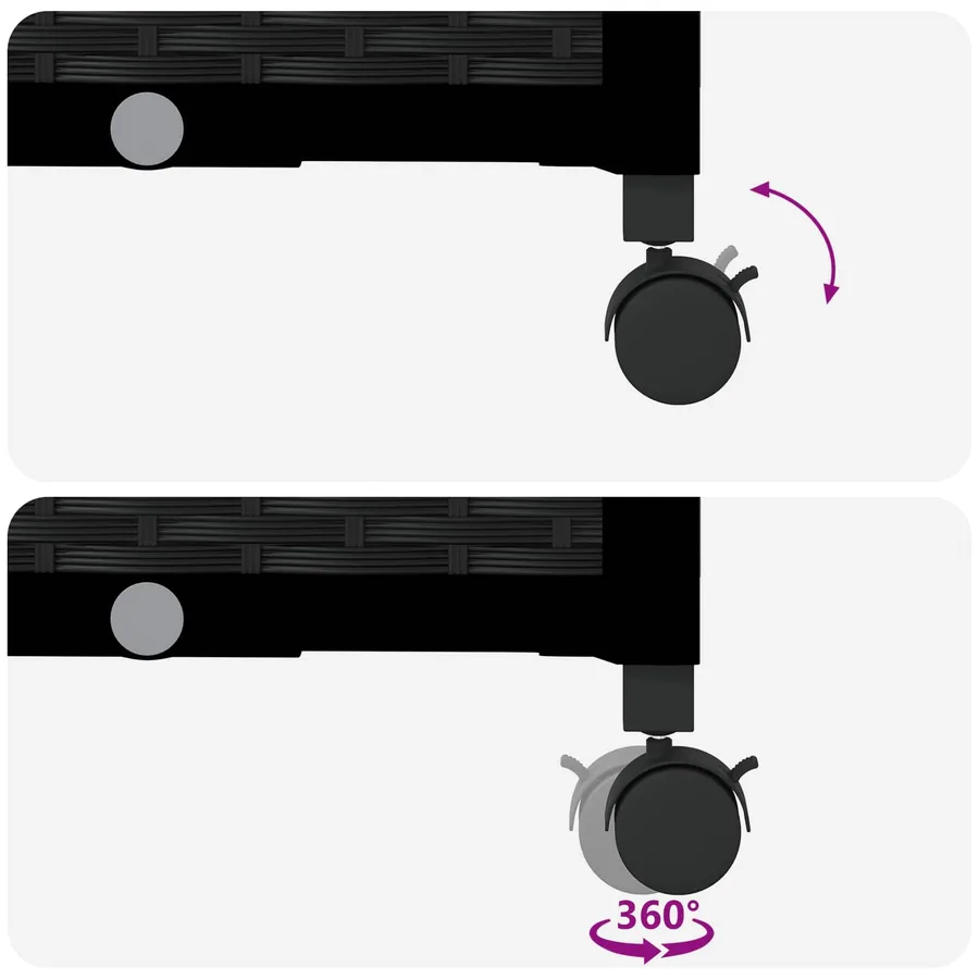 Lit Élevé avec Treillis et Toit Noir 163 x 40 x 129 cm PP - 7