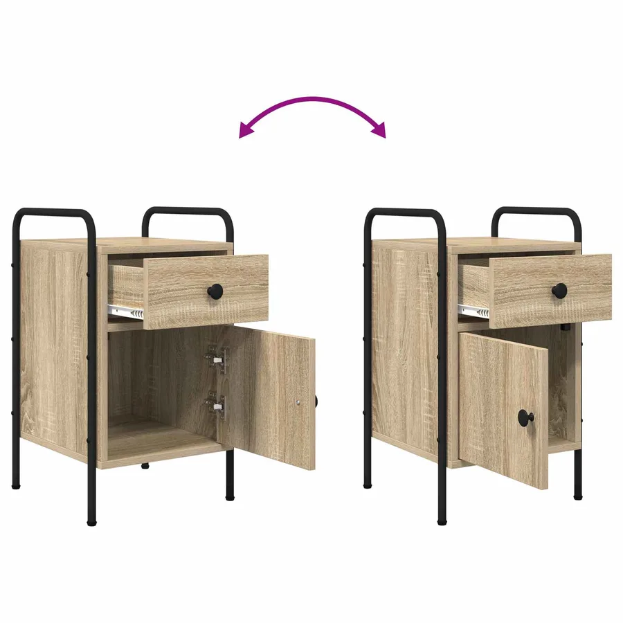 Table de chevet 2 pc Chêne Sonoma 35 x 36,5 x 61 cm - 13