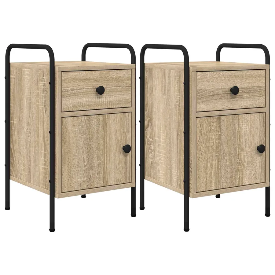 Table de chevet 2 pc Chêne Sonoma 35 x 36,5 x 61 cm - 2