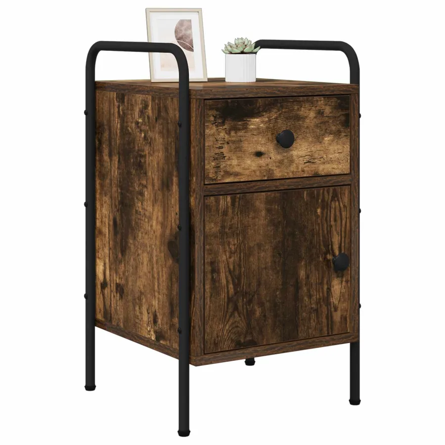 Table de chevet 2 pc Chêne fumé 35 x 36,5 x 61 cm - 2