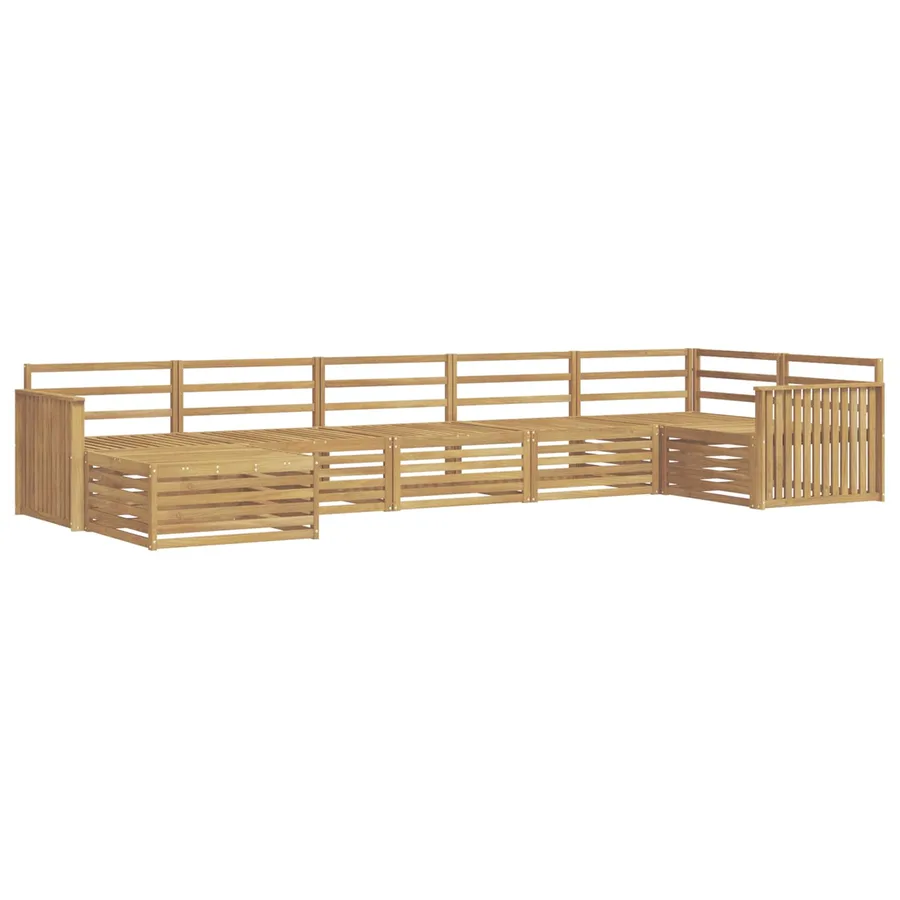 Ensemble de canapés d'extérieur 7 pc Blanc Bois d'Acacia Massif - 2