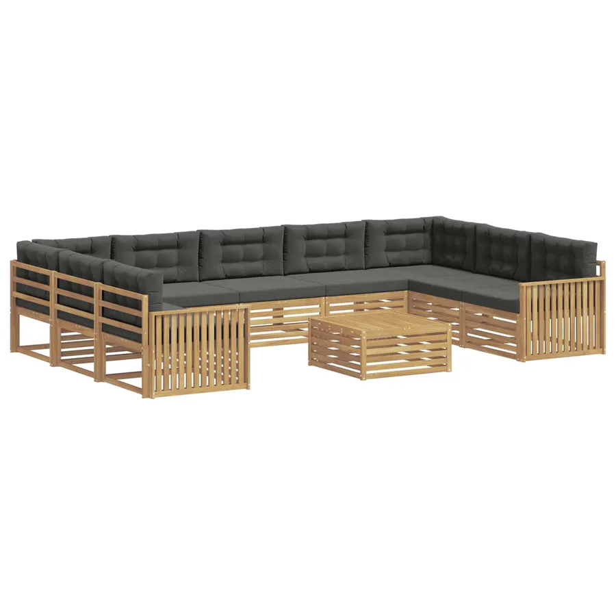 Ensemble de canapés d'extérieur 10 pc Blanc et anthracite - 2