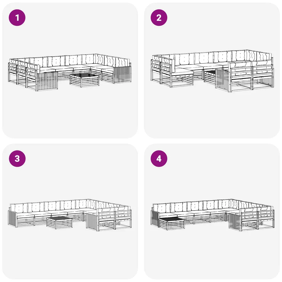 Ensemble de canapés d'extérieur 10 pc Blanc et anthracite - 7