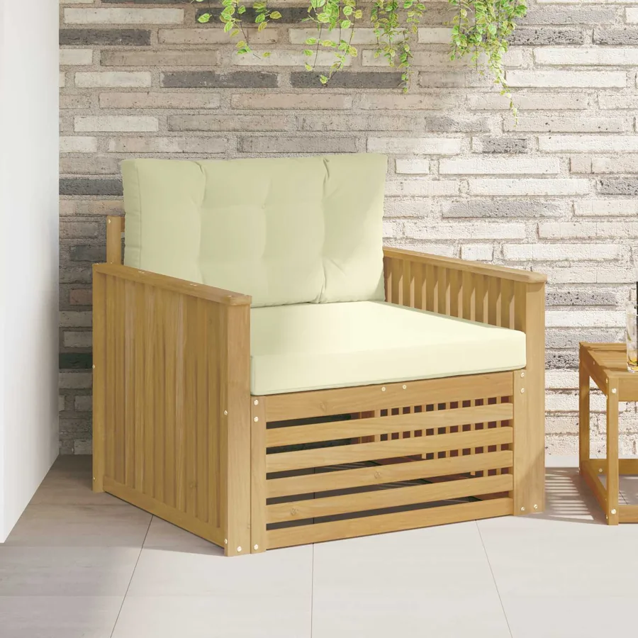 Canapé d’extérieur Polyester Blanc