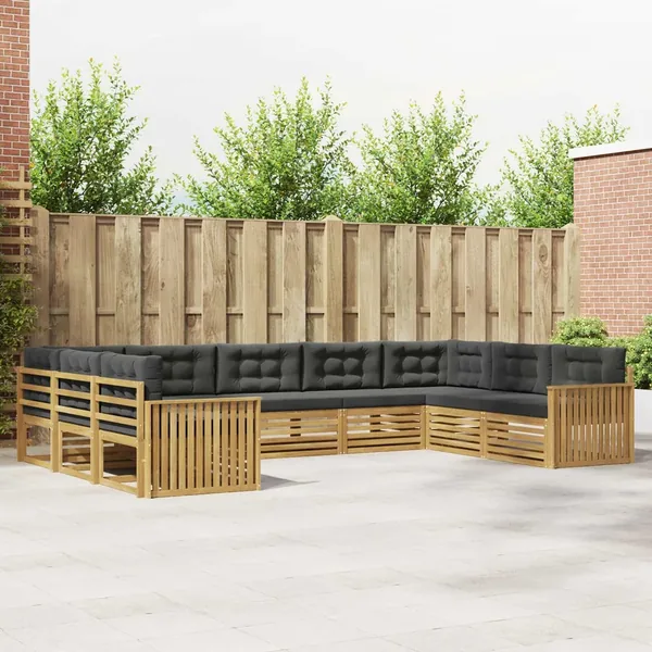 Ensemble de canapés d'extérieur 9 pc Blanc et anthracite