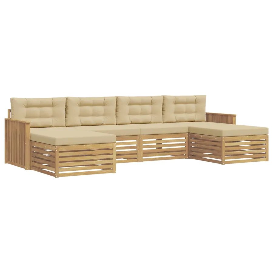 Ensemble de canapés d'extérieur 6 pc Blanc et Beige - 2