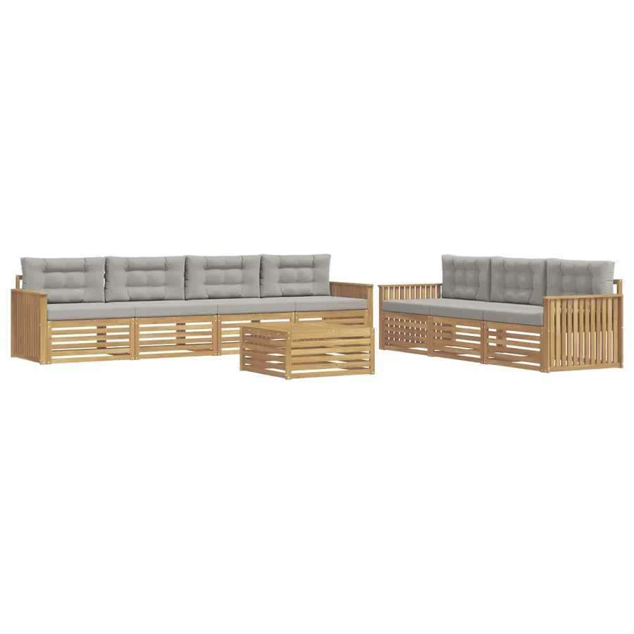 Ensemble de canapés d'extérieur 8 pc Blanc et gris clair - 2