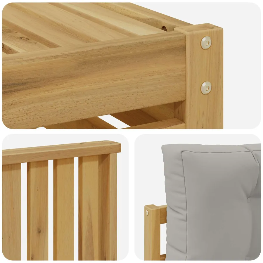 Ensemble de canapés d'extérieur 8 pc Blanc et gris clair - 5