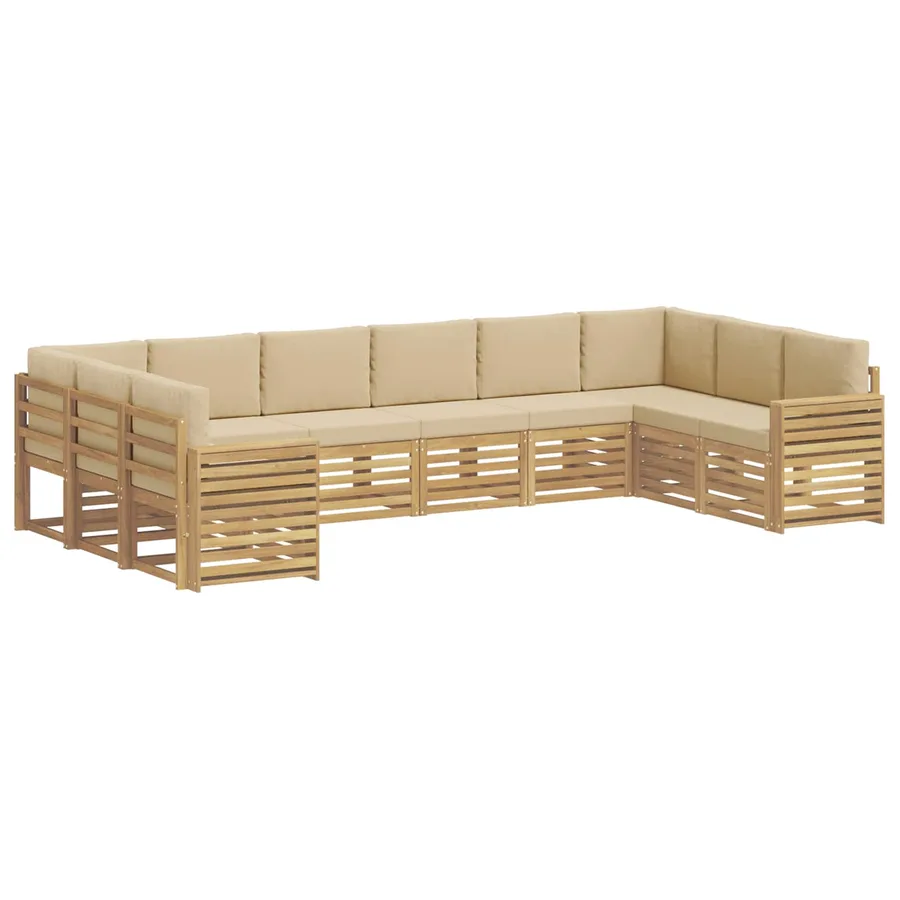 Ensemble de canapés d'extérieur 10 pcs Blanc et Beige - 2