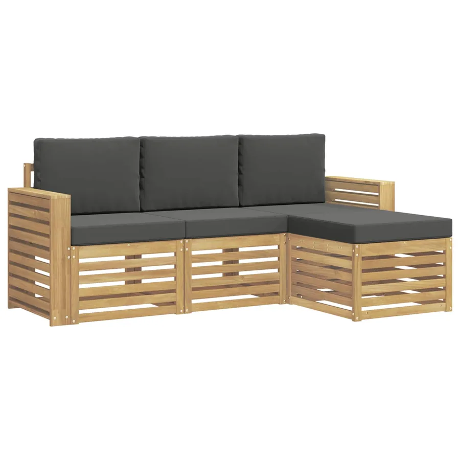 Ensemble de canapés d'extérieur 4 pcs Blanc et anthracite - 2