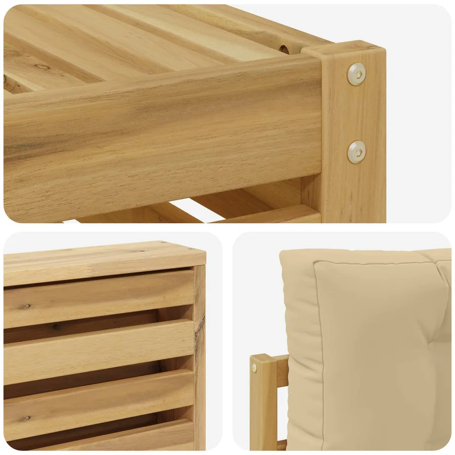 Ensemble de canapés d'extérieur 6 pc Blanc et Beige - 5