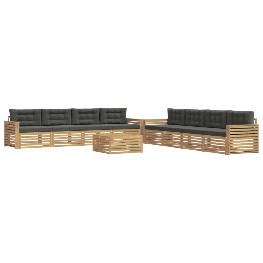 Ensemble de canapés d'extérieur 9 pc Blanc et anthracite - 2