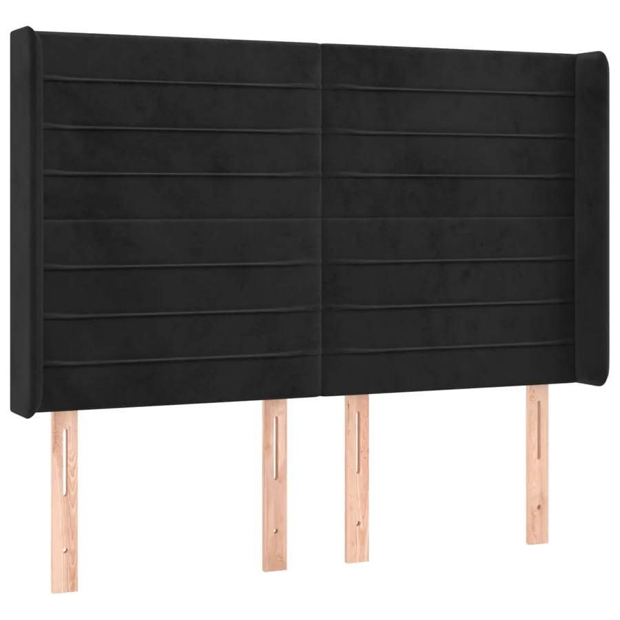Tête de lit à LED Noir 147x16x118/128 cm Velours - 3