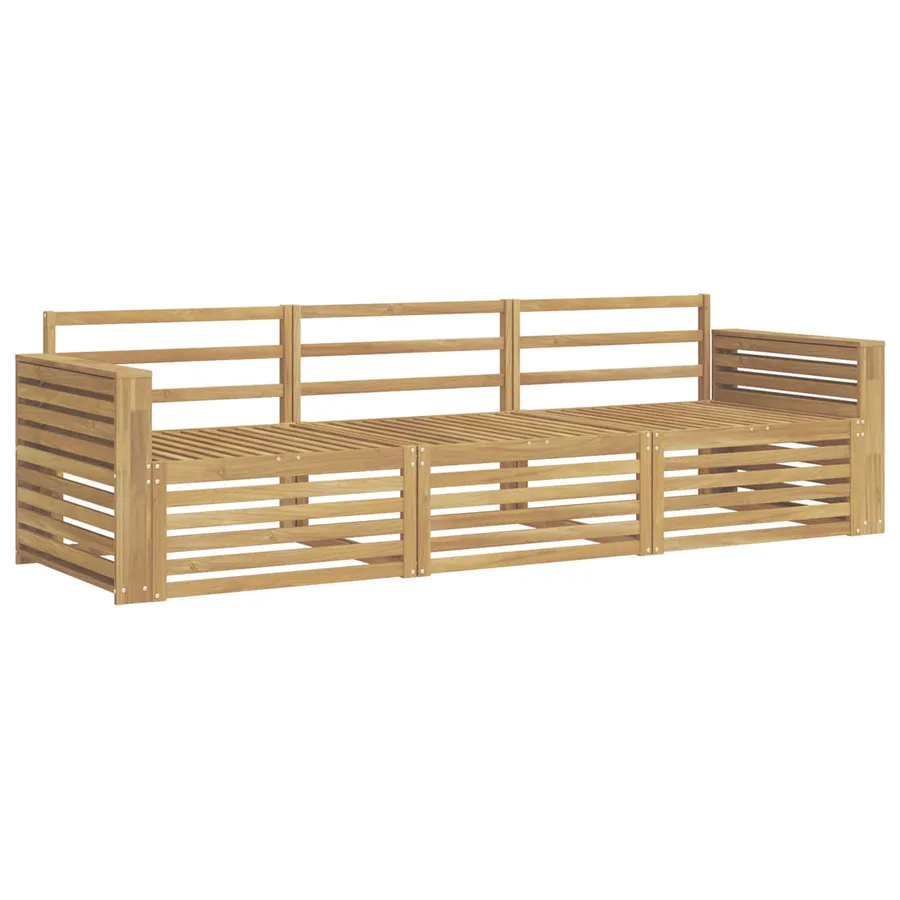 Ensemble de canapés d'extérieur 3 pc Blanc Bois d'Acacia Massif - 2